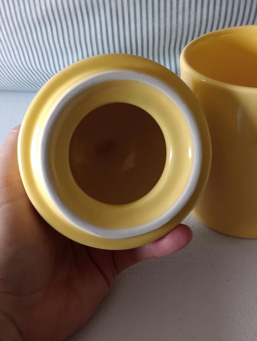 NIB Rae Dunn Yellow Ceramic Cotton 